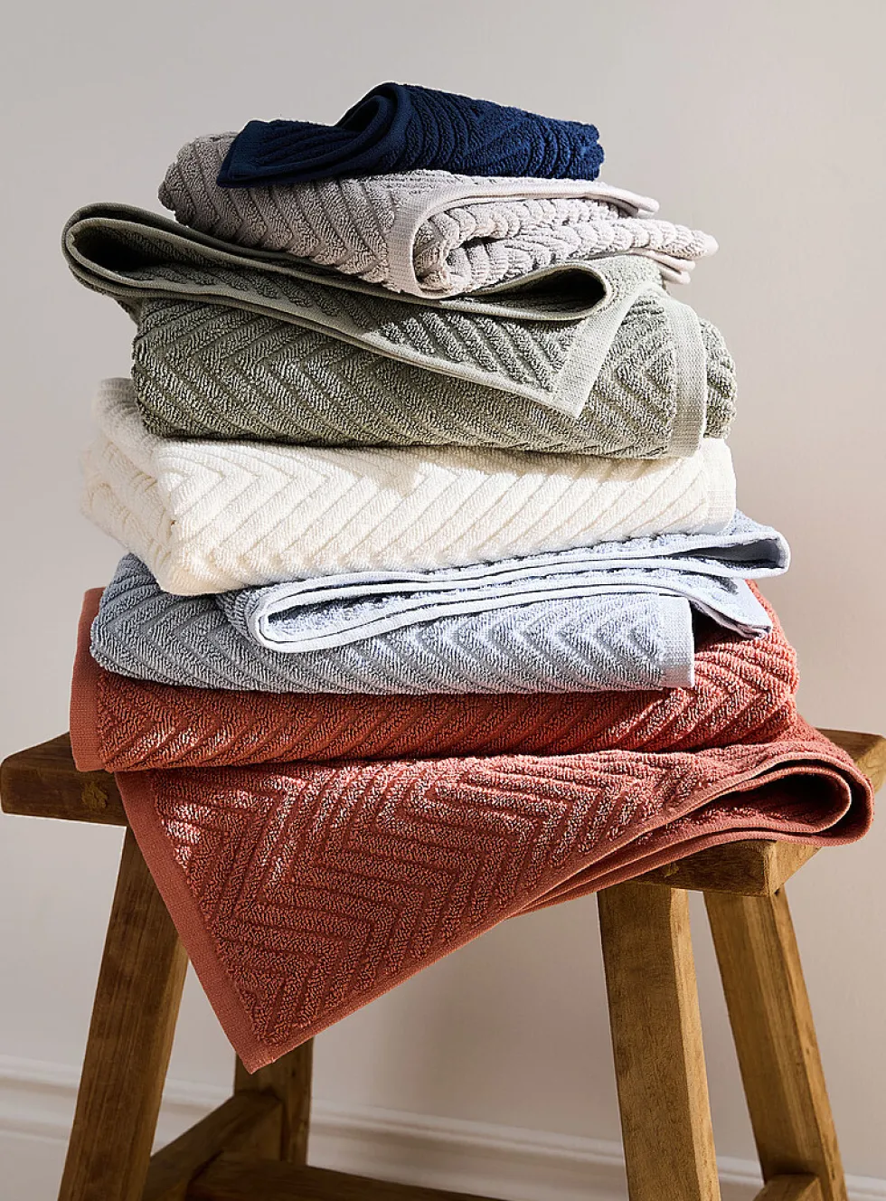 Chevron texture organic cotton towels