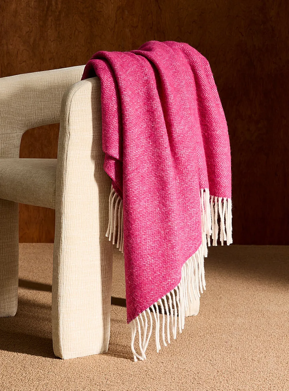 Chevron wool-blend throw