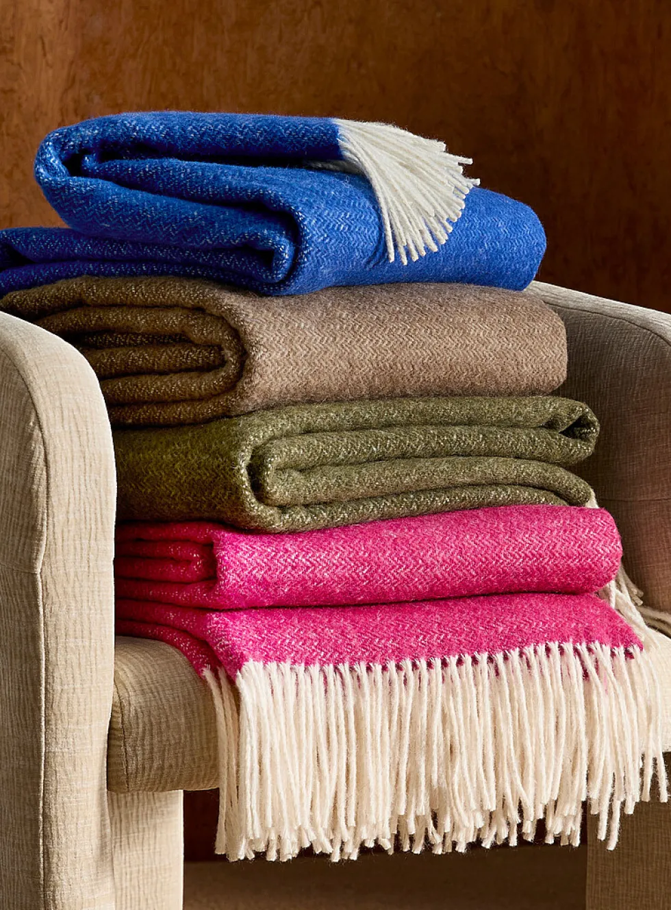 Chevron wool-blend throw