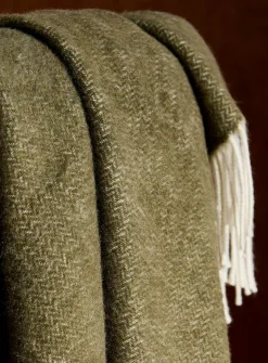 Chevron wool-blend throw