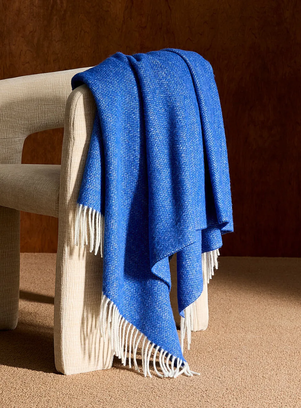 Chevron wool-blend throw