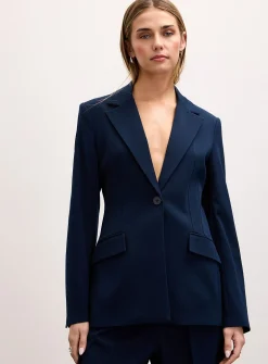 Chic cinched twill blazer
