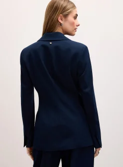 Chic cinched twill blazer
