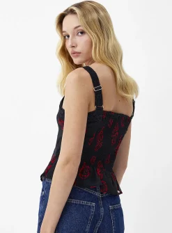 Chiffon and lace cropped cami