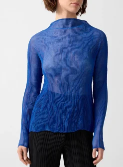 Chiffon Twist high-neck top