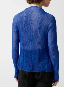 Chiffon Twist high-neck top