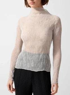 Chiffon Twist high-neck top