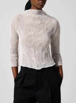 Chiffon Twist long-sleeve top