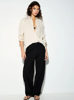 Chloe Lizza lightweight crinkled barrel-leg pant