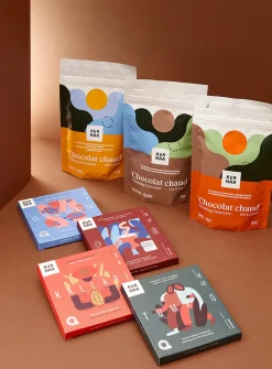 Chocolate bar and hot chocolate set