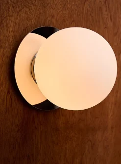 Chrome celestial globe sconce