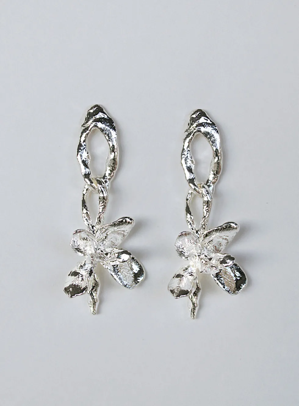 Chunky Lilies sterling silver earrings