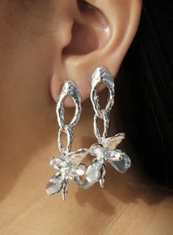 Chunky Lilies sterling silver earrings