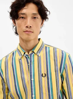 Citrus accent striped shirt