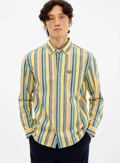 Citrus accent striped shirt