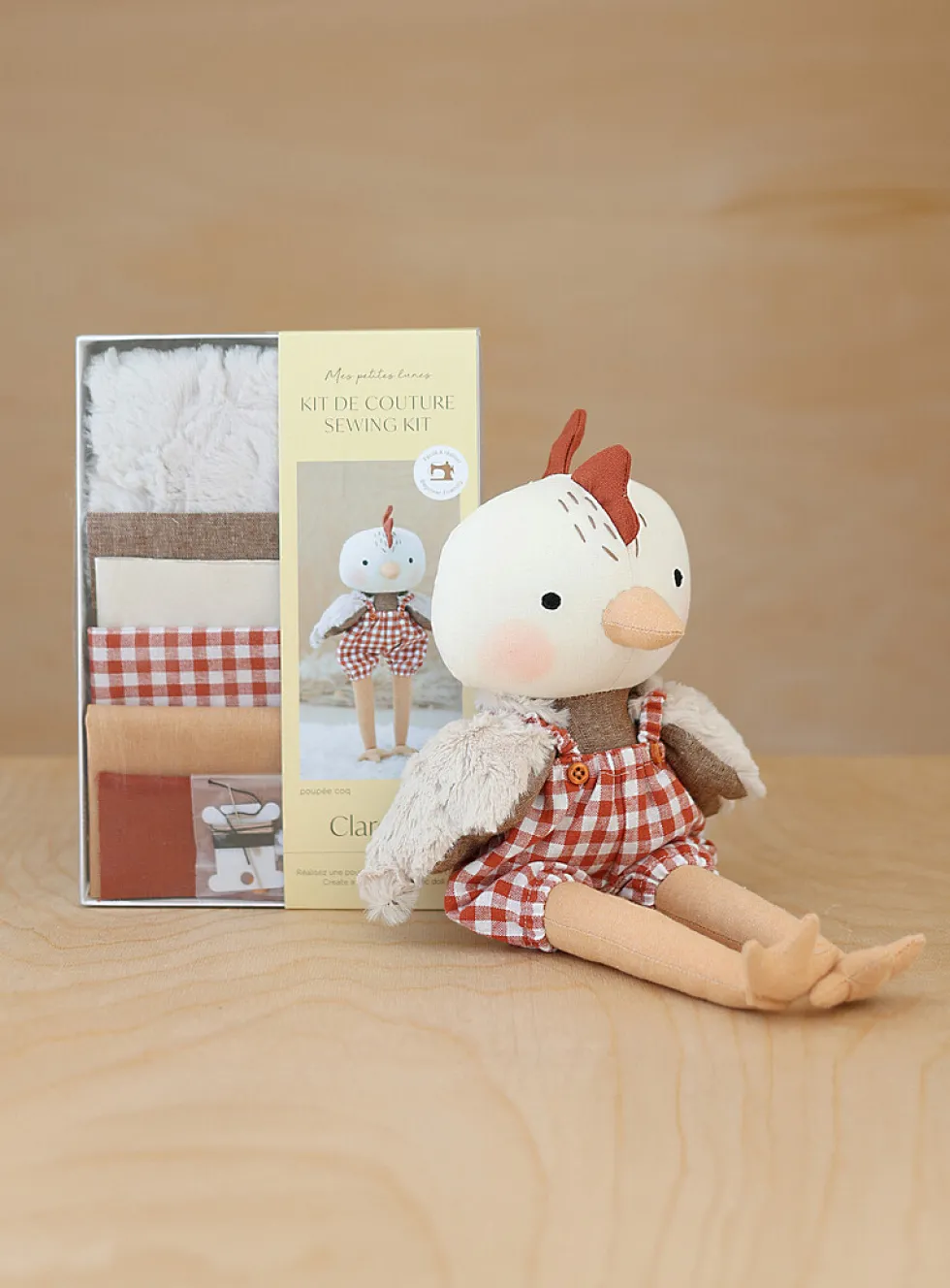 Clarence plush rooster sewing set