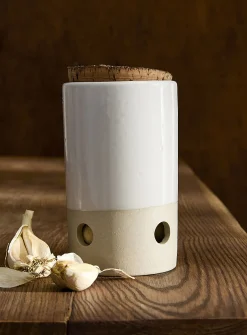 Classic White Garlic Pot