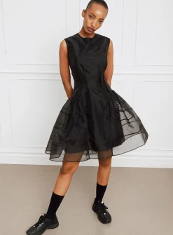 Claudie black organza minidress