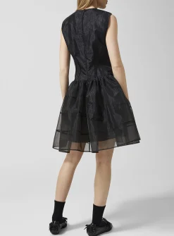 Claudie black organza minidress