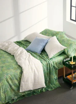 Clementine green floral duvet cover set