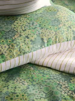Clementine green floral duvet cover set