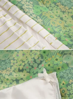 Clementine green floral duvet cover set