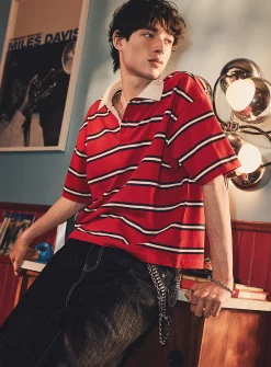 Club-stripe boxy polo