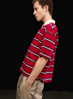 Club-stripe boxy polo