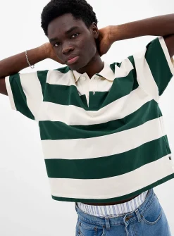 Club-stripe boxy polo