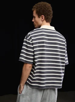 Club-stripe boxy polo