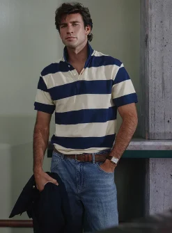 Club-stripe piqué polo