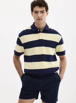 Club-stripe piqué polo