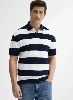 Club-stripe piqué polo