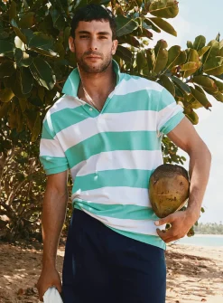 Club-stripe piqué polo
