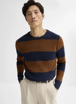 Club-stripe rib-knit sweater