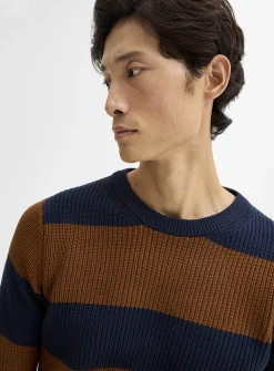 Club-stripe rib-knit sweater