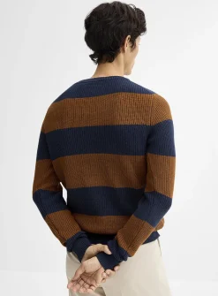 Club-stripe rib-knit sweater
