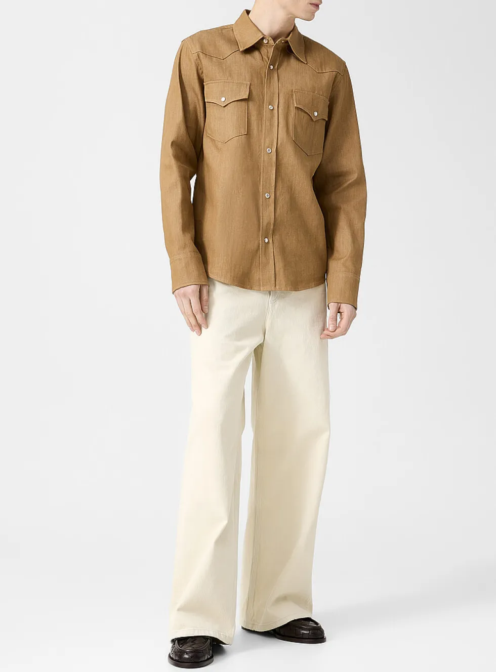 Clyde whitewashed wide-leg jean