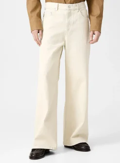 Clyde whitewashed wide-leg jean