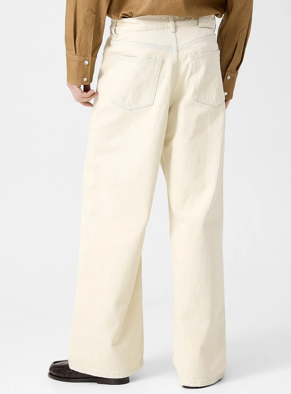 Clyde whitewashed wide-leg jean