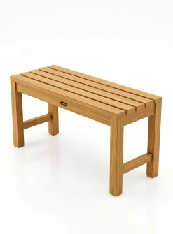 Coach large teak wood shower bench