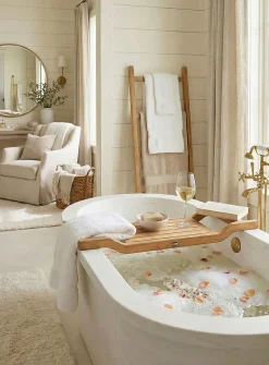 Coach teak wood bathtub tray