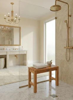 Coach teak wood shower bench