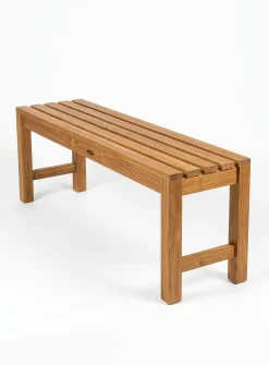 Coach very large teak wood shower bench