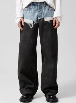 Coated effect trompe-l'oeil pant