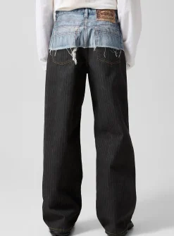 Coated effect trompe-l'oeil pant