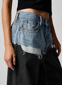 Coated effect trompe-l'oeil pant