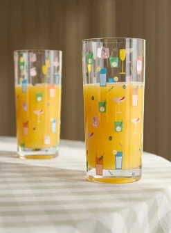 Cocktails print glasses