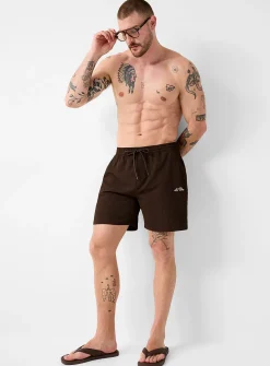 Cocoa seersucker swim trunk