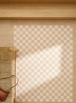 Coffee and cream checkerboard vinyl mat